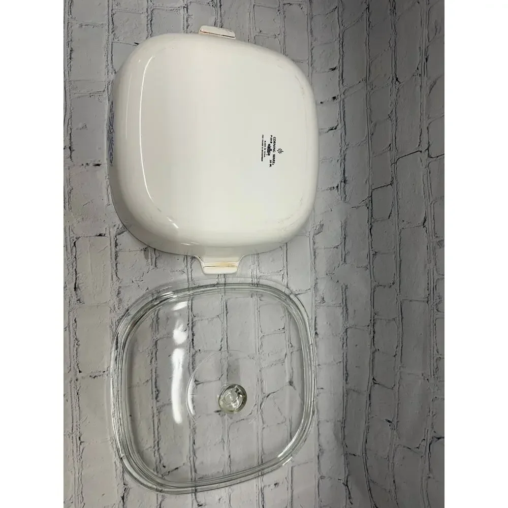 Vintage CorningWare casserole dish featuring the iconic 
